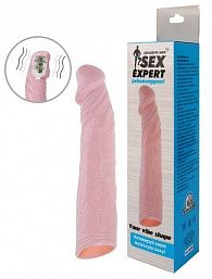 Телесная насадка с вибрацией Sex Expert - 18 см.
